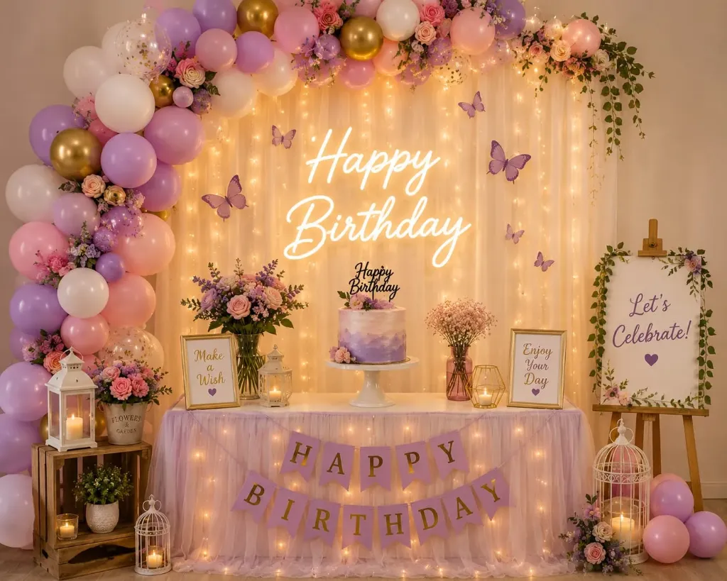 Pastel Butterfly Birthday Decoration